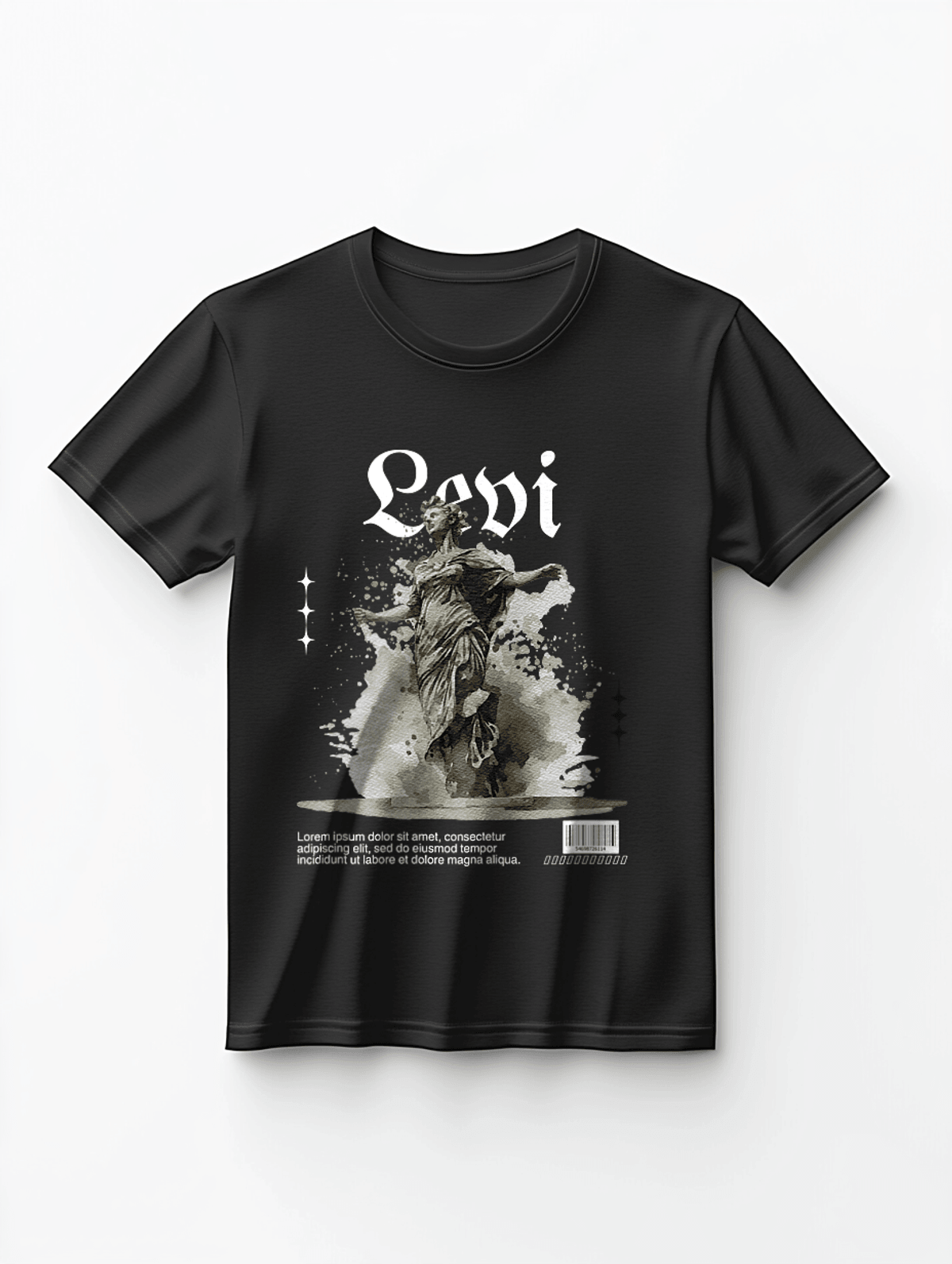 Personalized LEVI Monochrome Statue T-Shirt