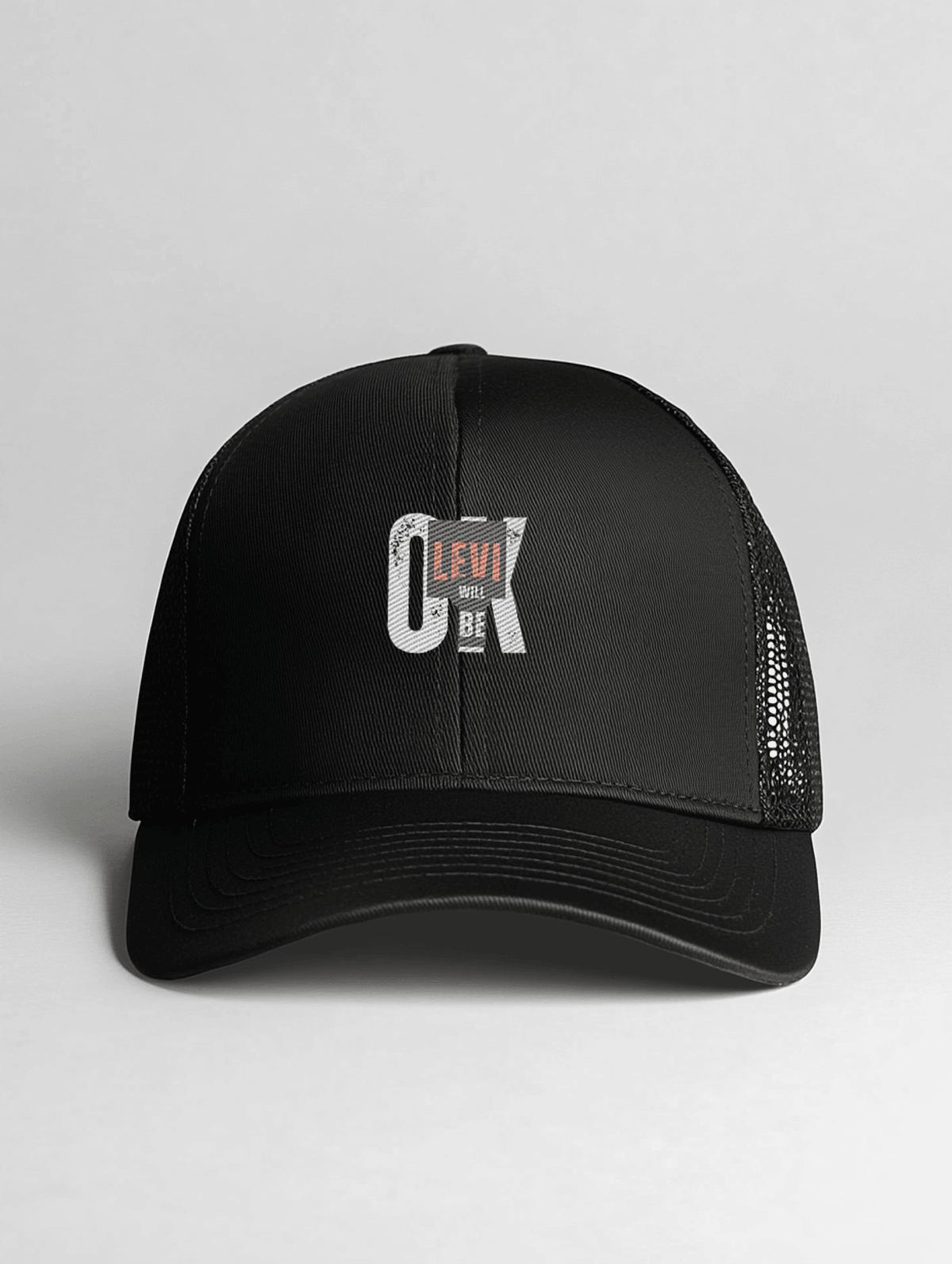 Personalized LEVI Black Trucker Hat