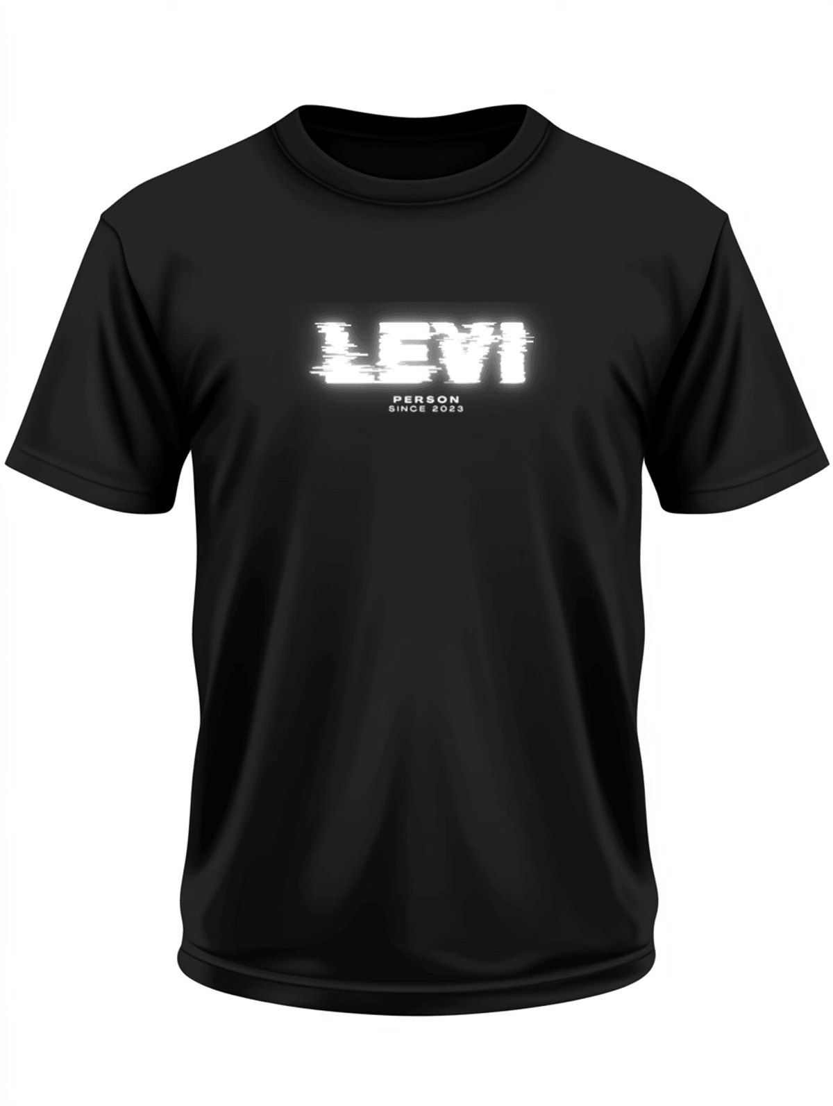 Personalized LEVI Glitch-Style T-Shirt