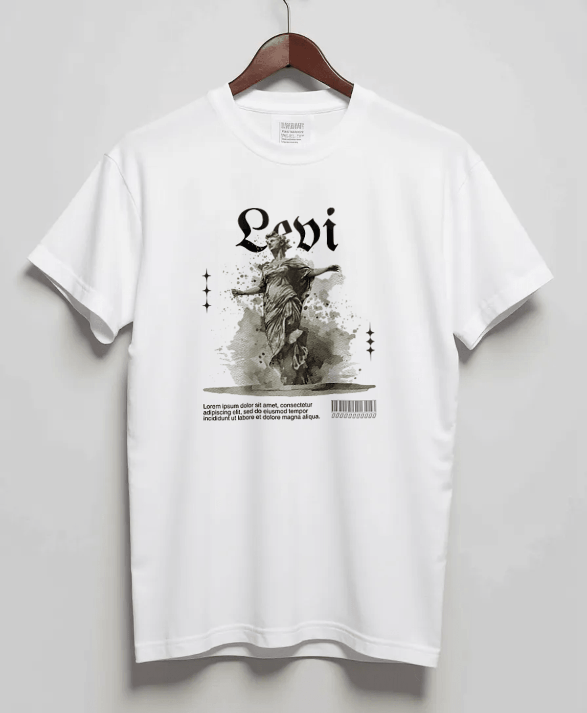 Personalized LEVI Blackletter Typography T-Shirt