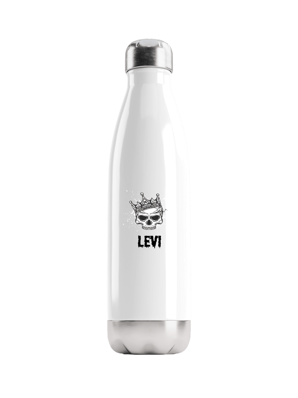 Personalized LEVI Skull Water Bottle