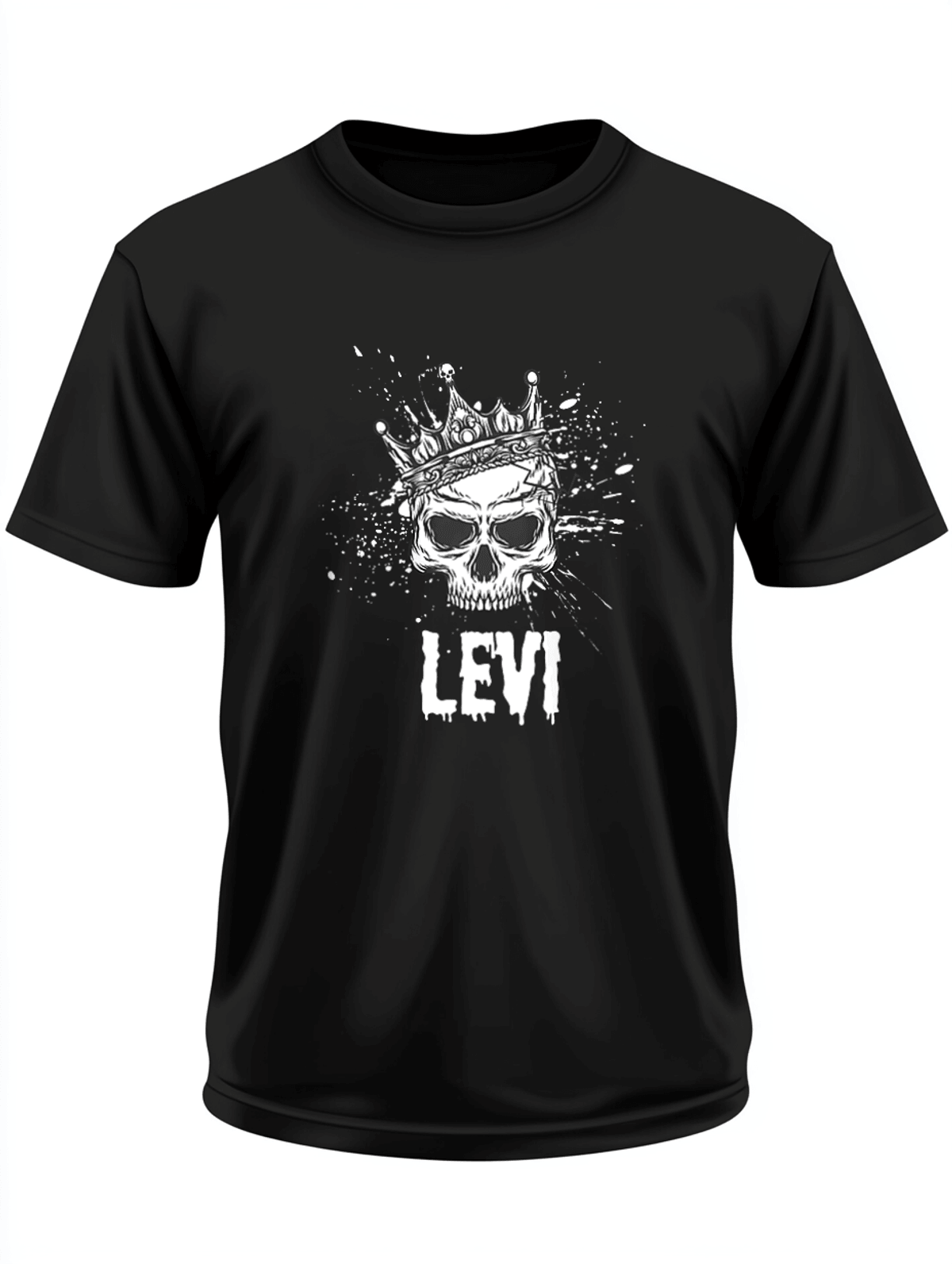 Personalized LEVI Skull Crown T-Shirt