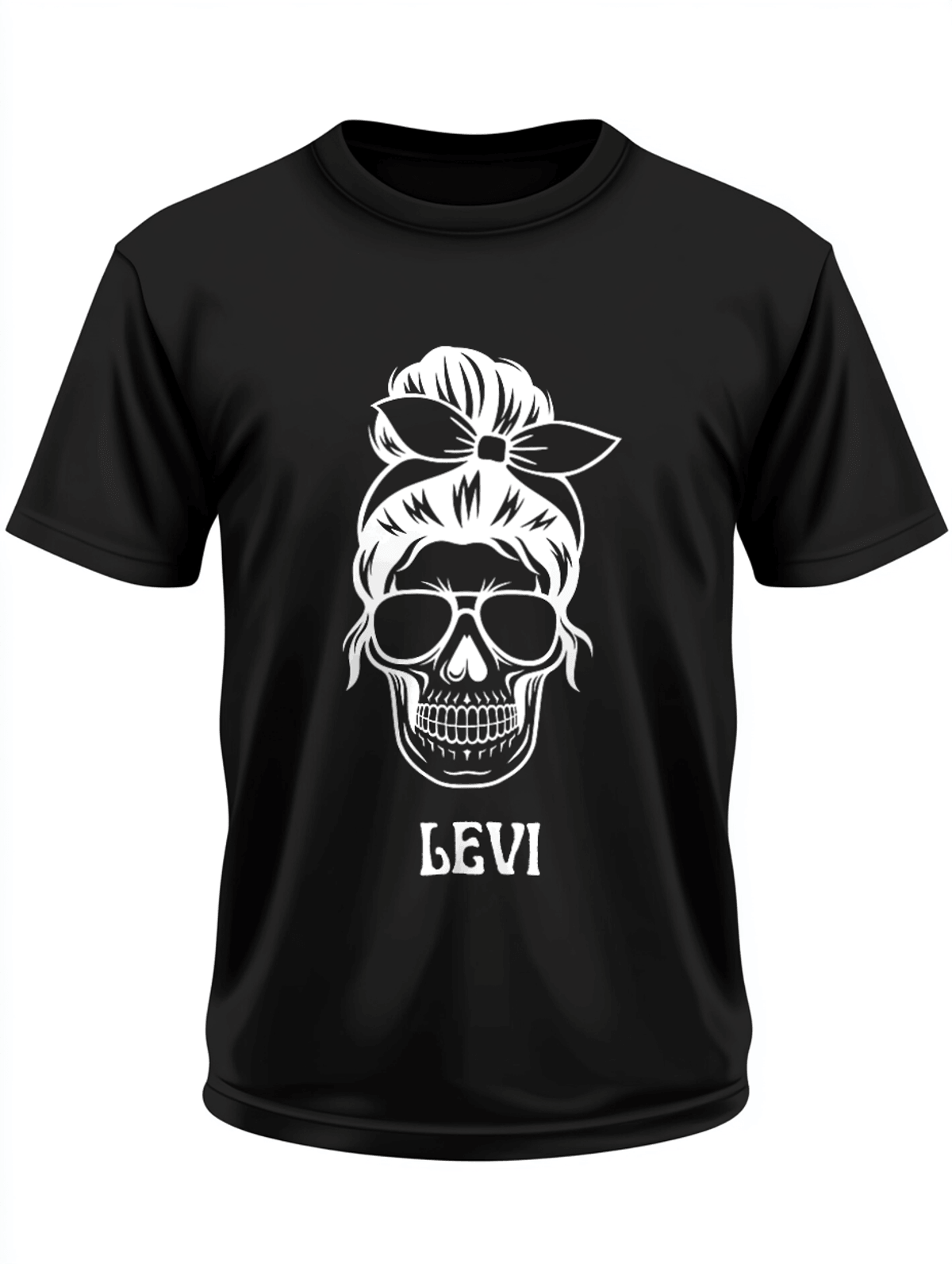 Personalized LEVI Rockabilly Skull T-Shirt
