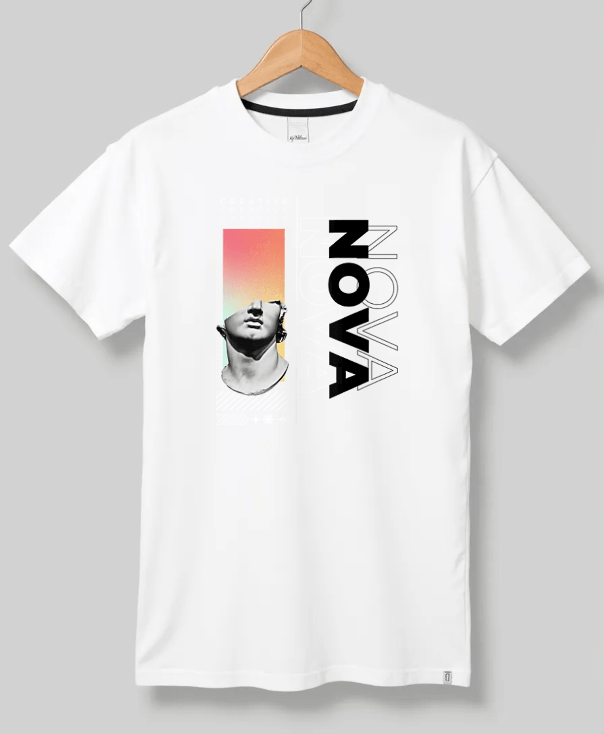 Personalized NOVA T-Shirt with Classical Art Panel