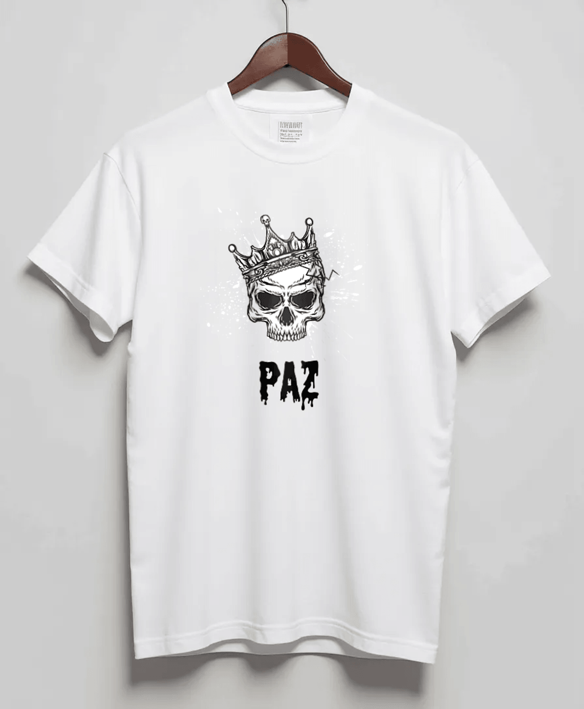 Personalized PAZ T-Shirt with Hand-Drawn Skull Design