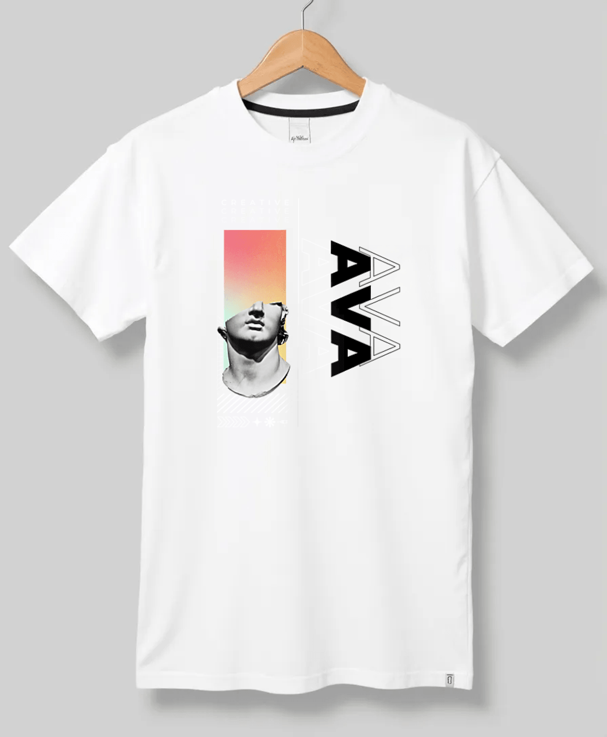 Personalized AVA T-Shirt with Classical Art Panel