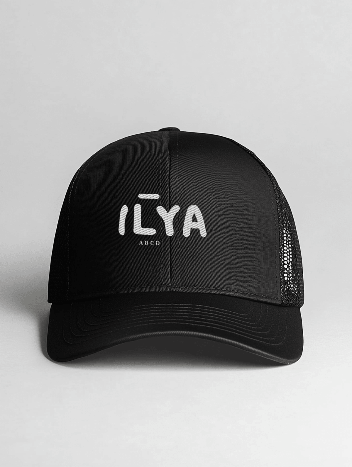 Personalized ILYA Black Trucker Cap