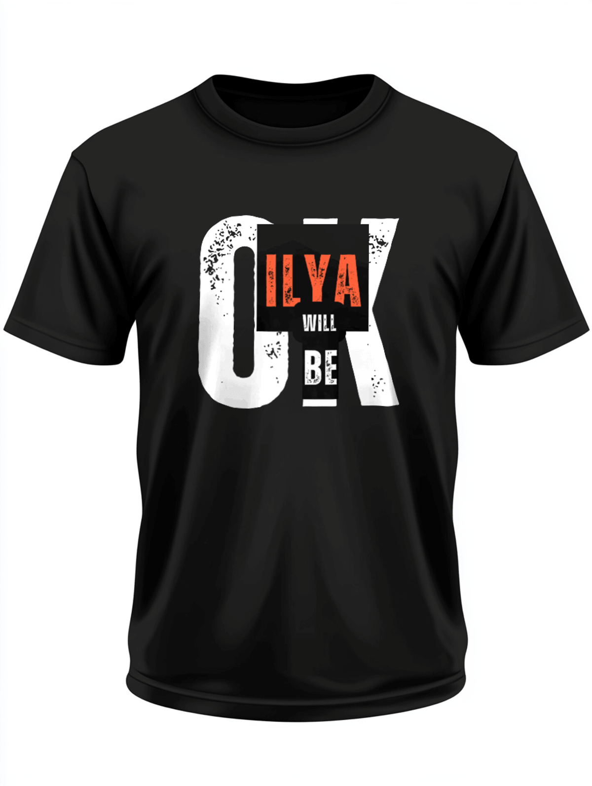 Personalized ILYA Distressed OK Printed T-Shirt