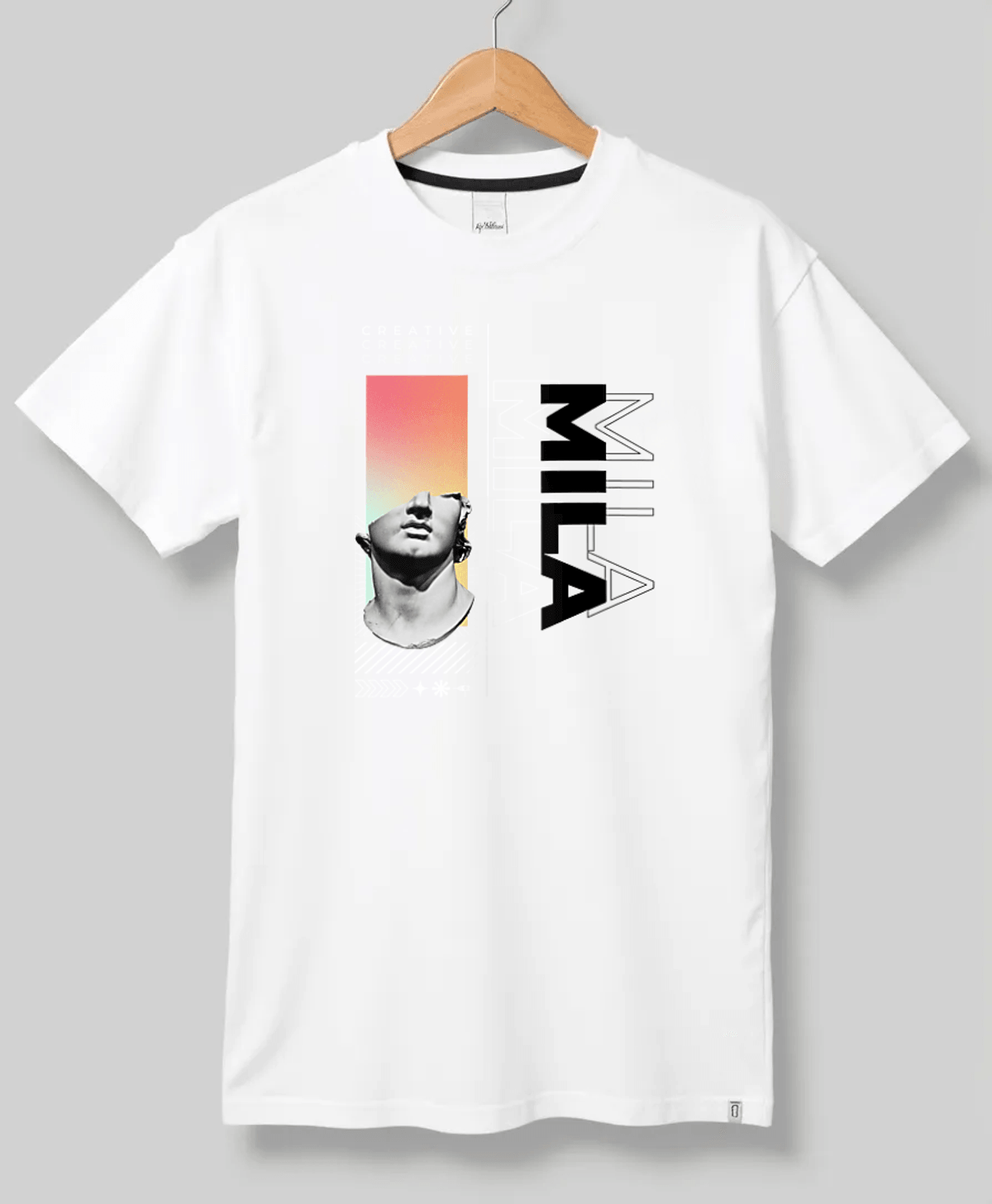 Personalized MILA T-Shirt with Classical Art Panel