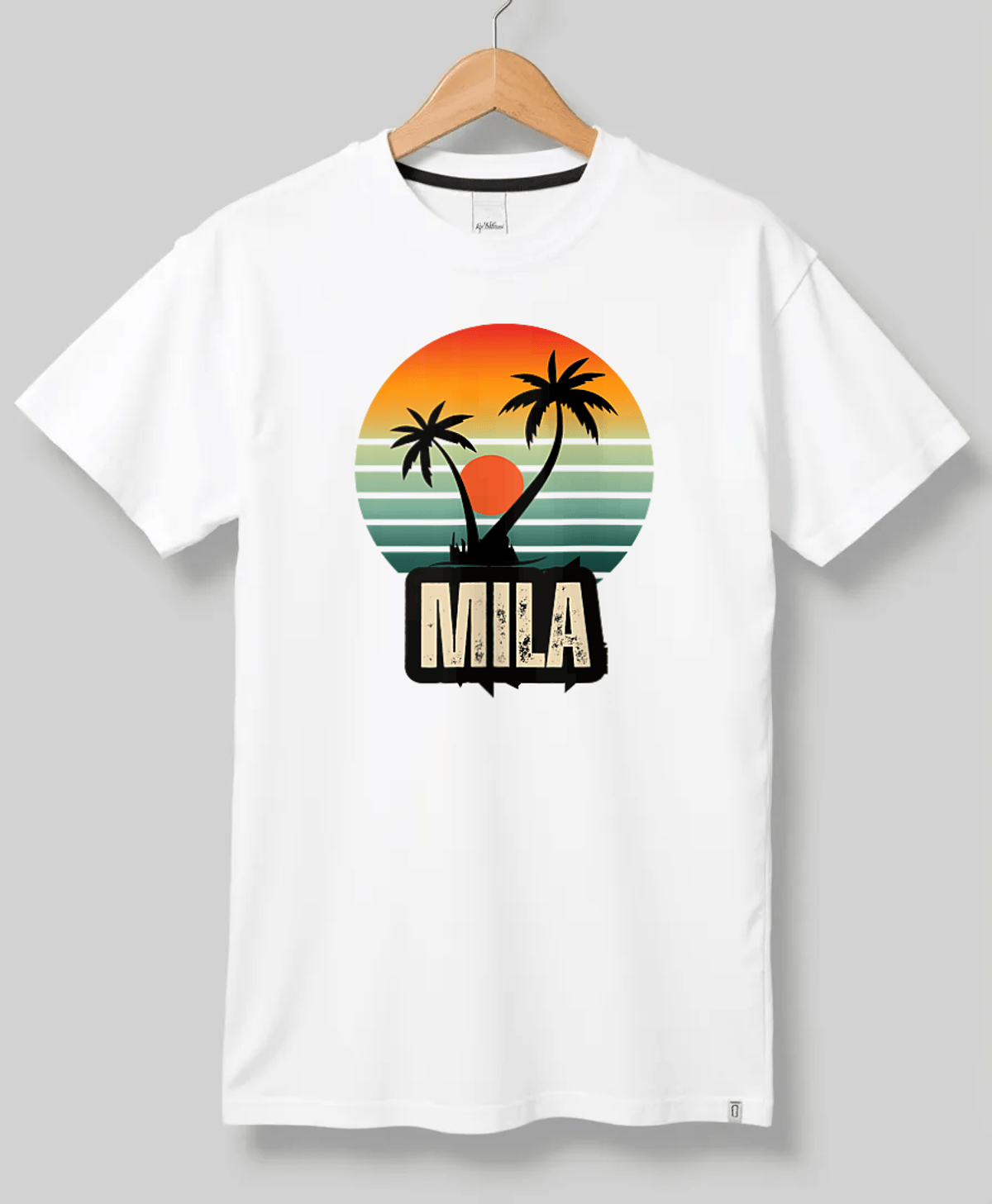Personalized MILA Retro Sunset Disk T-Shirt
