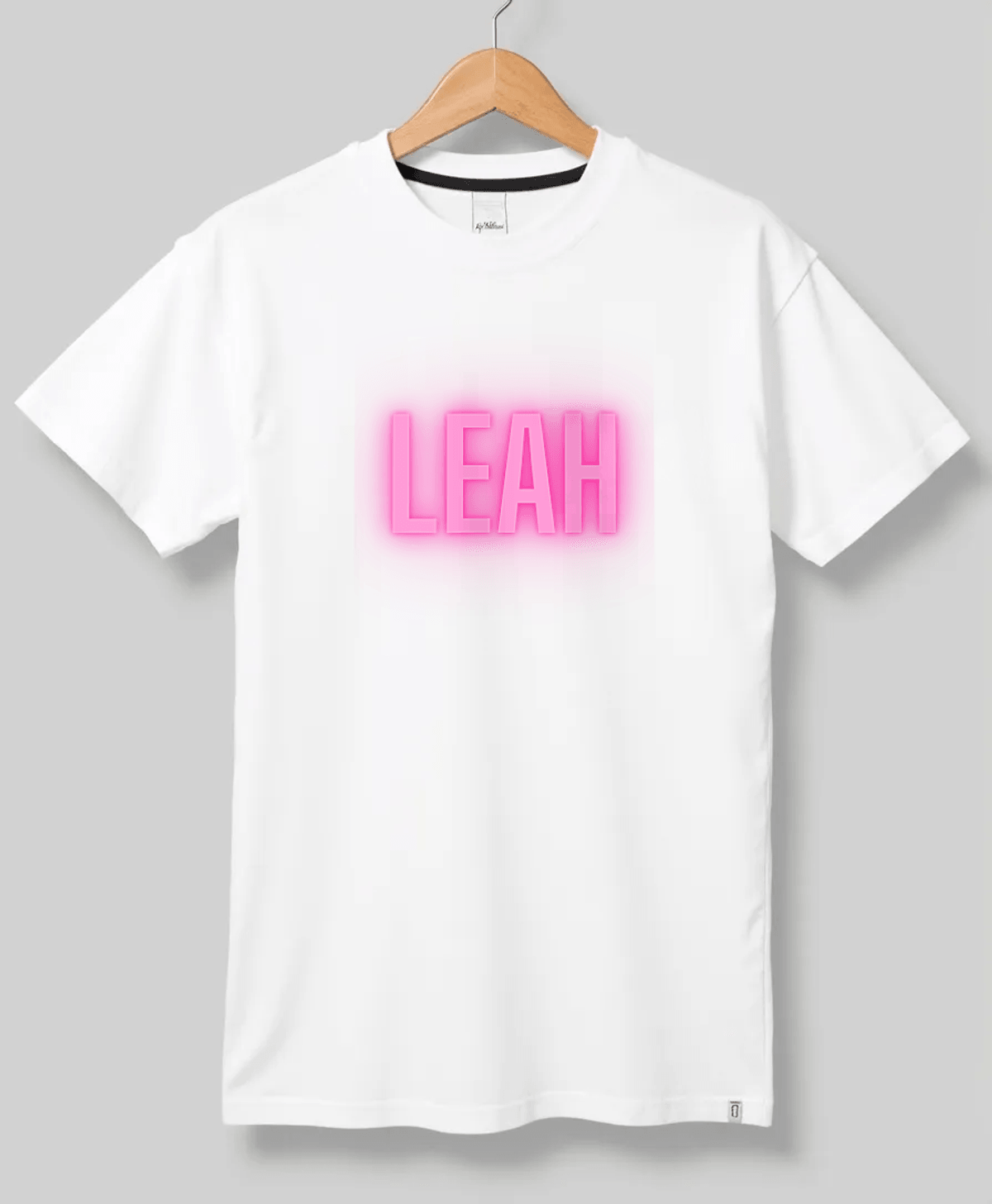 Personalized LEAH Neon-Pink Lettering T-Shirt