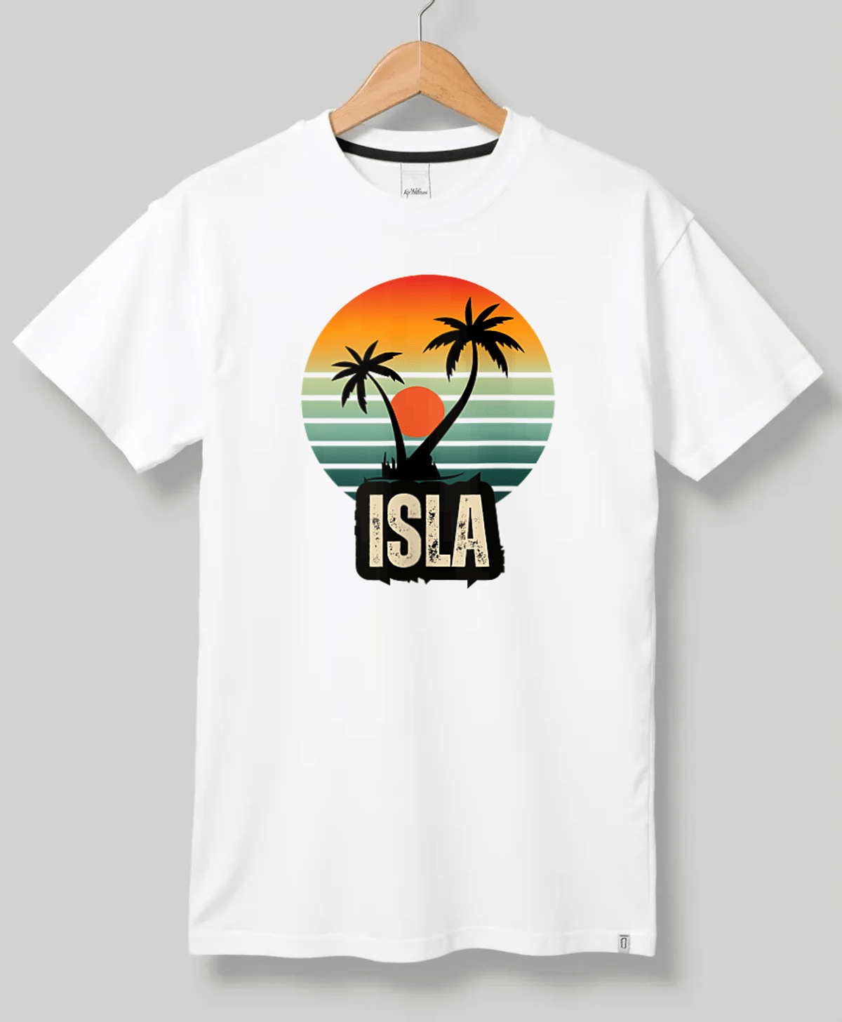 Personalized ISLA Retro Sunset Disk T-Shirt