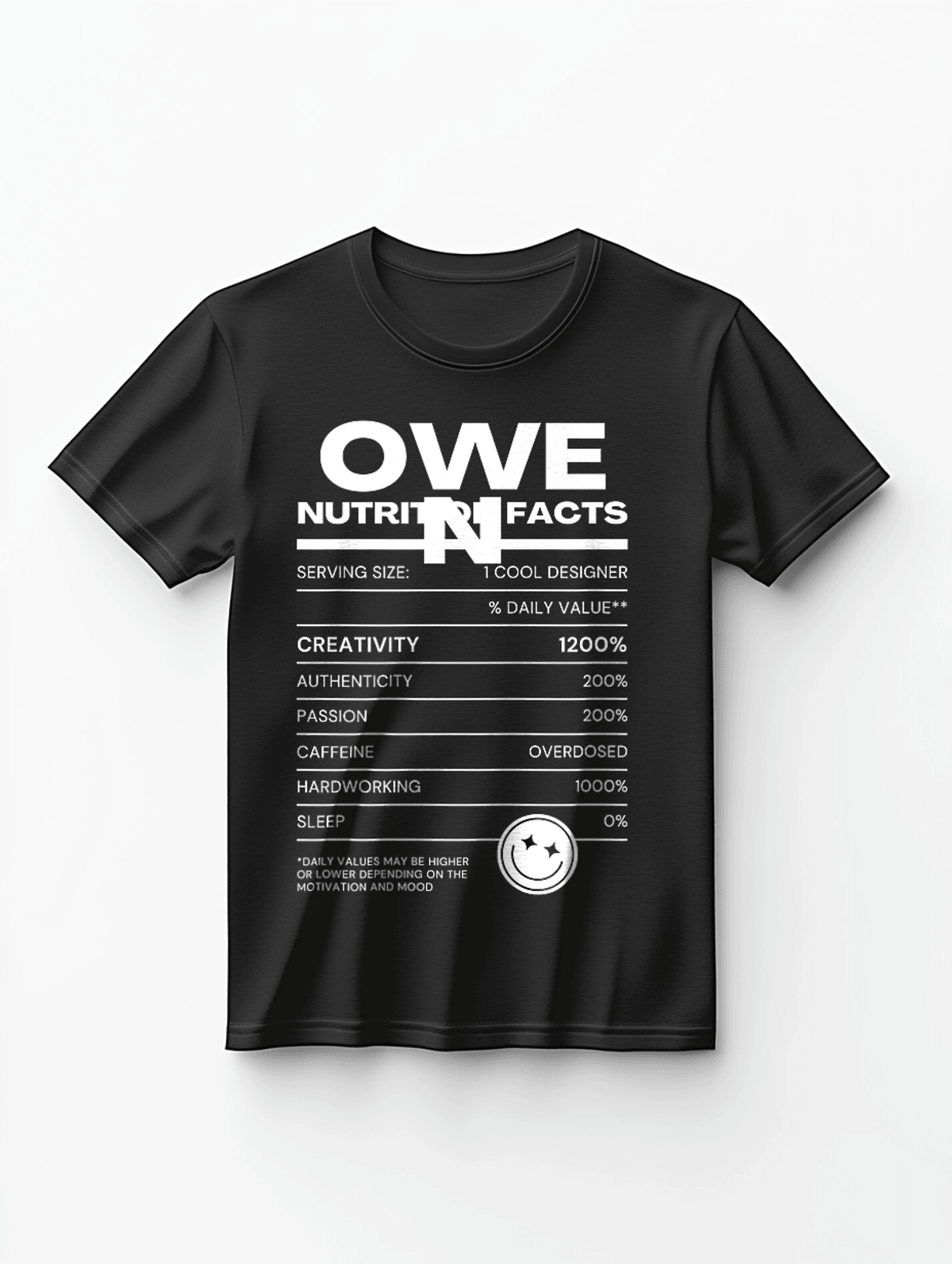Personalized OWEN Nutrition-Label Graphic Tee