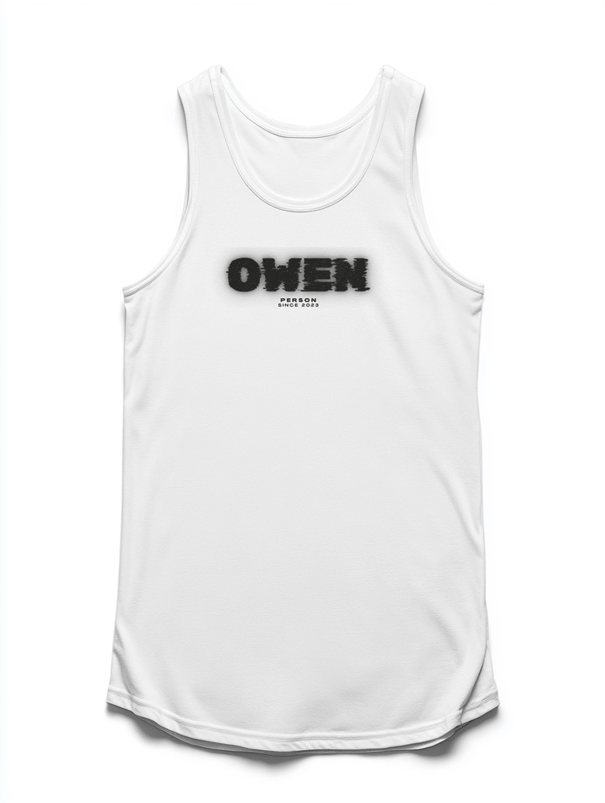 Personalized OWEN Glitch-Style Tank Top