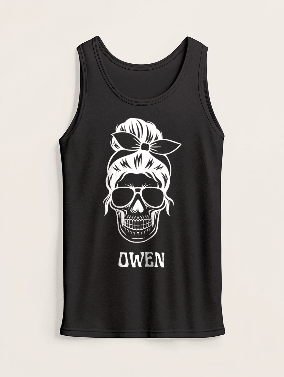 Personalized OWEN Skull Tank Top