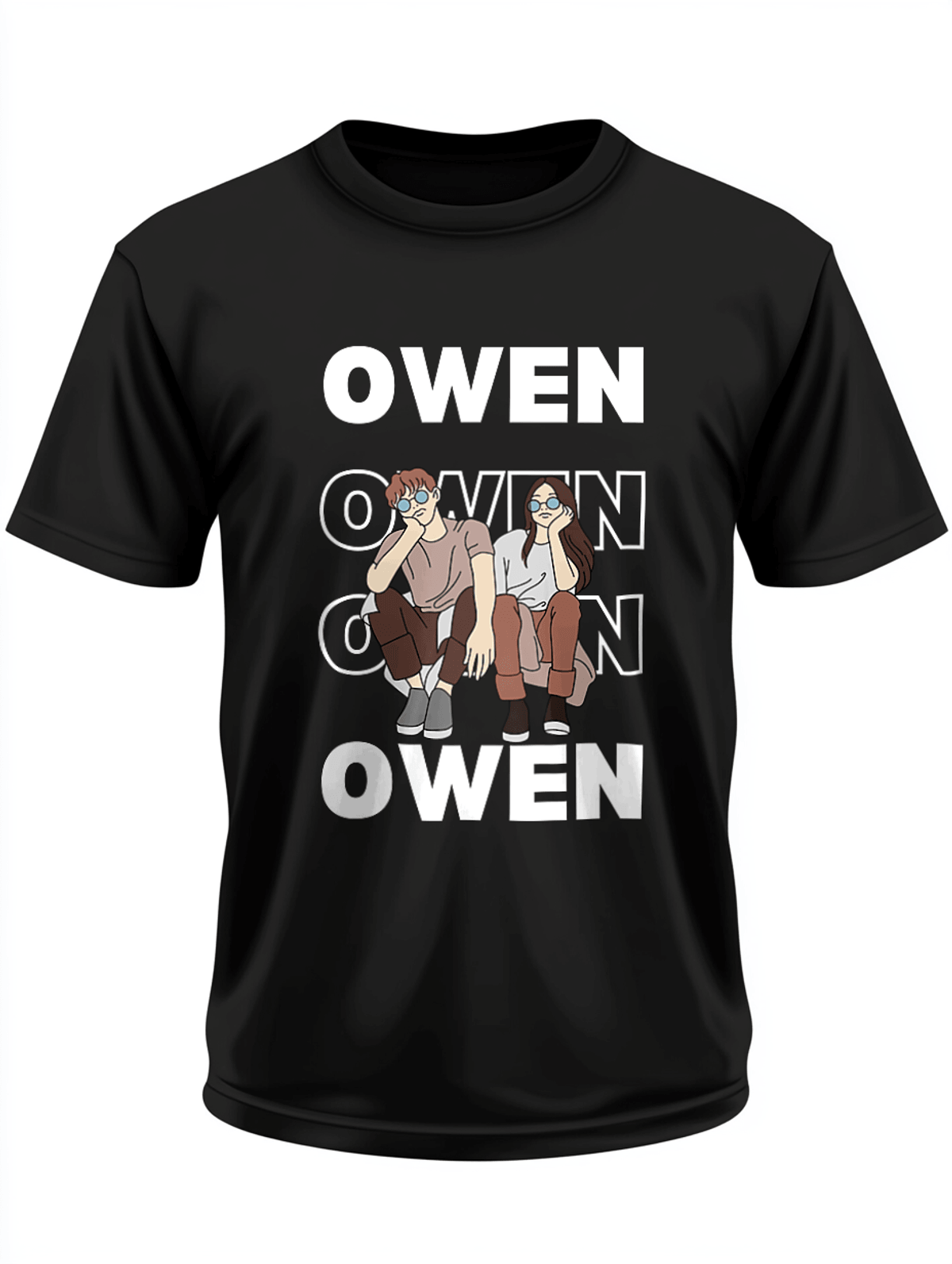 Personalized OWEN T-Shirt with Playful Illustration