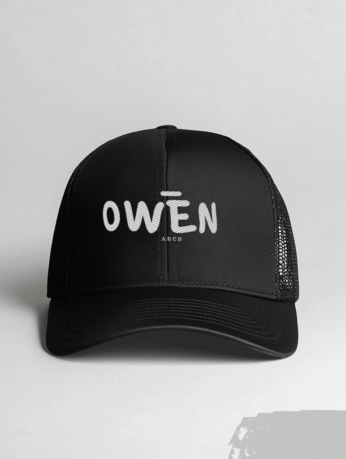 Personalized OWEN Black Trucker Cap