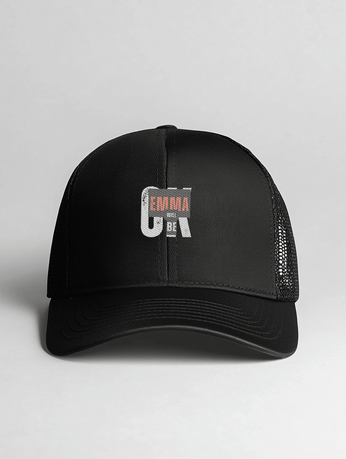Personalized EMMA Black Trucker Hat