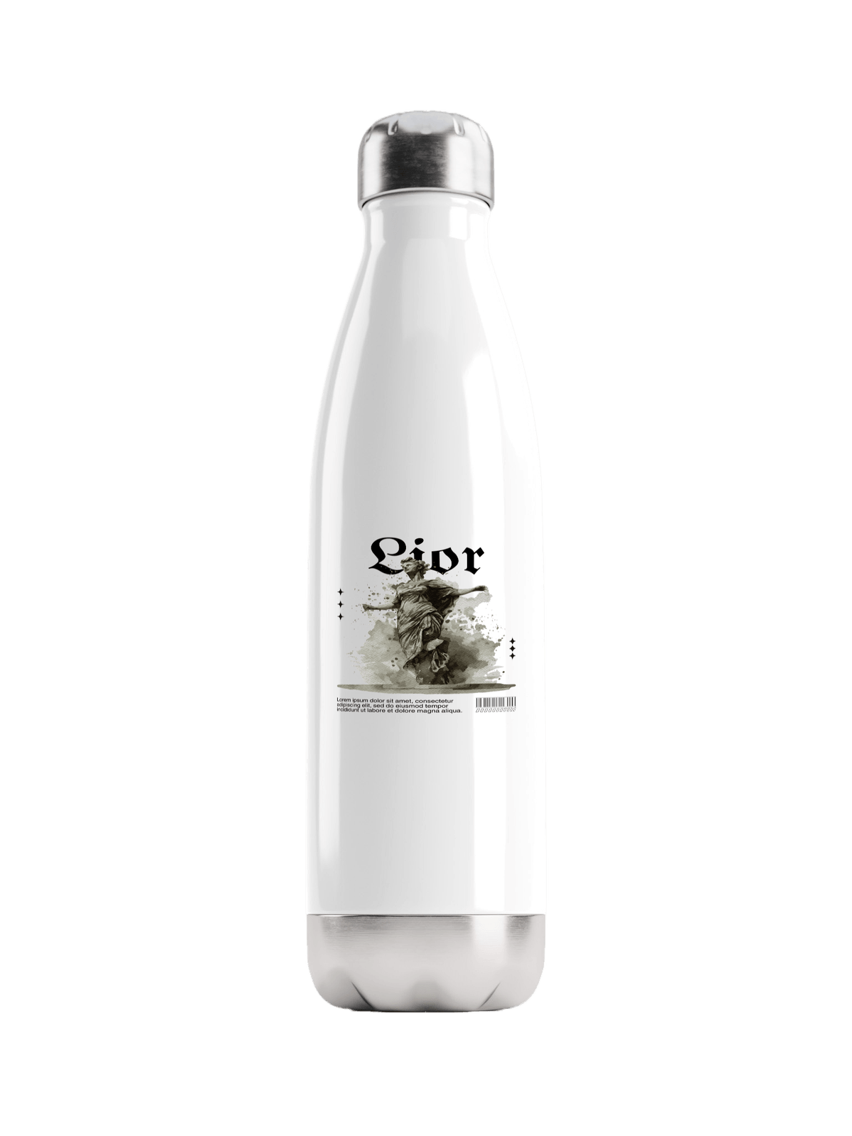 Personalized LIOR Water Bottle with Classical Illustration