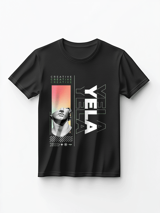 Custom YELA Black T-Shirt - Bold and Modern Personalized Style