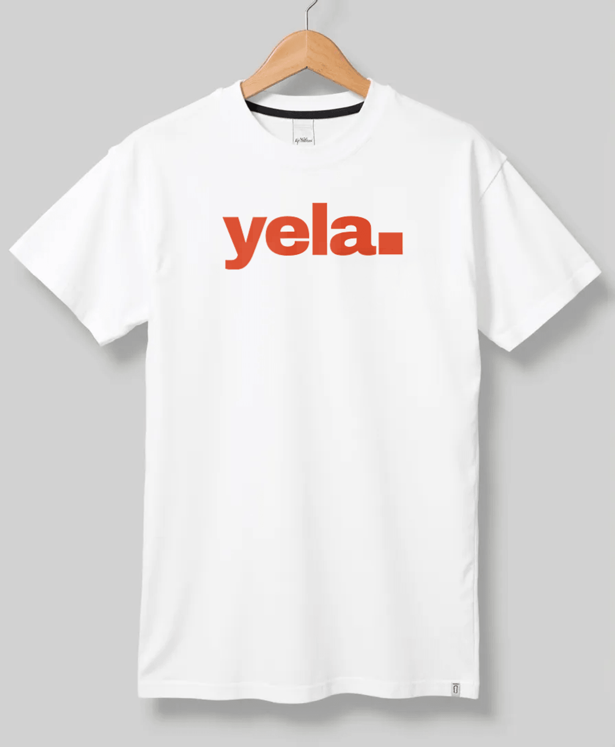YELA Personalized White T-Shirt with Red Accent