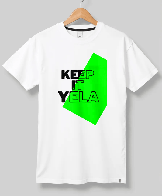 Personalized 'Keep it YELA' Motivational T-shirt – Modern Minimalist Design