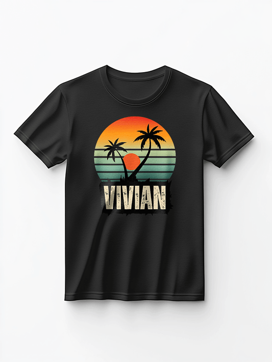 VIVIAN Personalized Summer Sunset T-Shirt