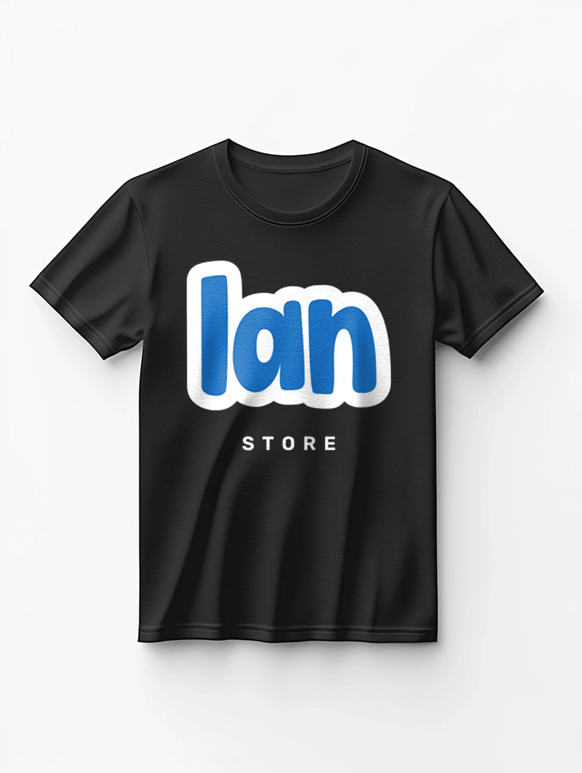Custom Black T-Shirt with Vibrant IAN Graphic Design