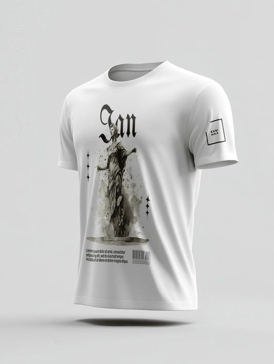 Personalized IAN Artistic Monochrome Starry T-Shirt