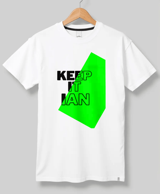 Personalized 'Keep it IAN' Motivational T-shirt – Modern Minimalist Design