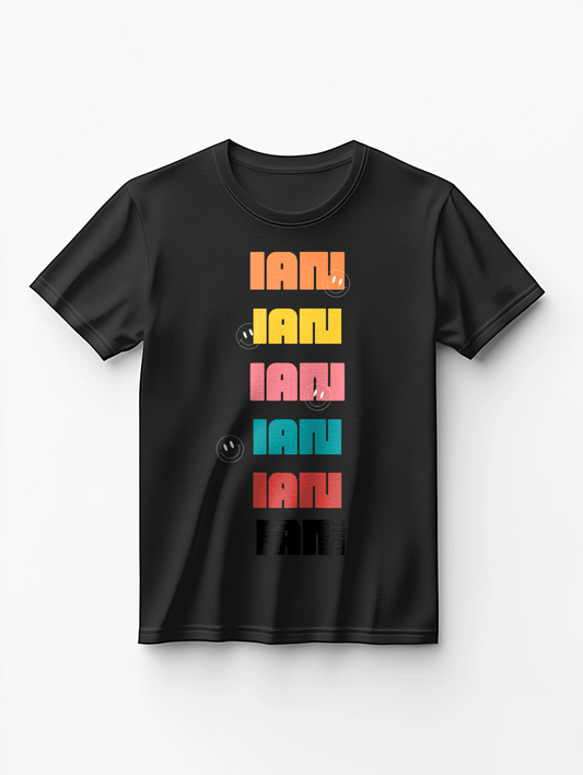 Personalized 'IAN' T-Shirt: Multicolor, Fun, & Unique!
