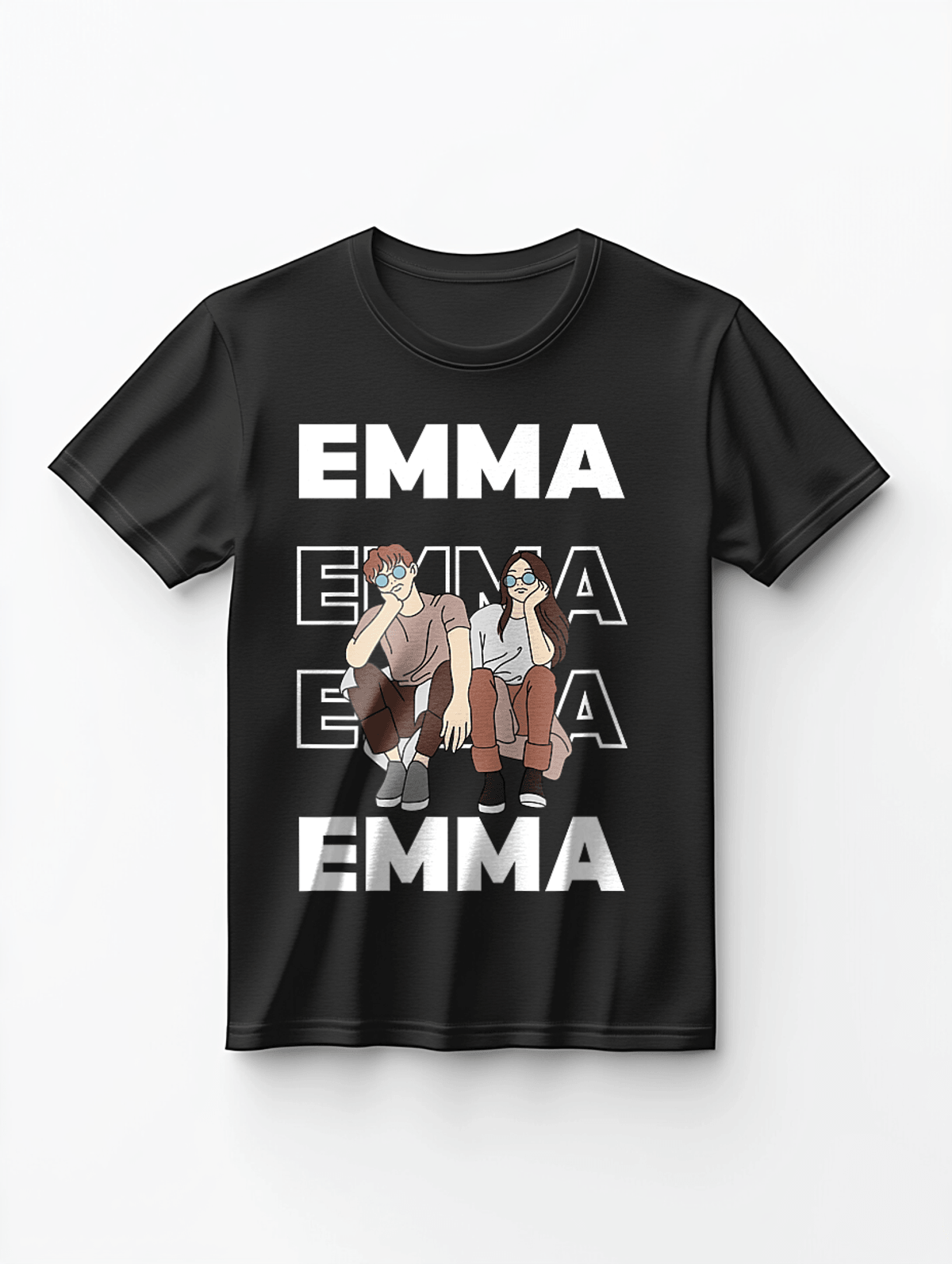 Personalized "EMMA" Fashion T-Shirt with Dynamic Design - EMMA's Trendsetting Tee