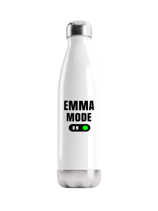 Personalized "EMMA MODE ON" Stainless Steel Water Bottle for EMMA