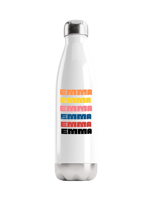 EMMA" Personalized Stainless Steel Water Bottle with Vibrant Print