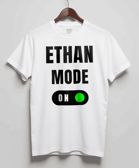 ETHAN's 'Mode On' Personalized T-Shirt
