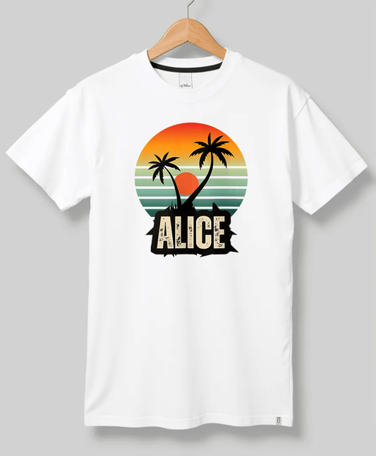 ALICE's Personalized Tropical Sunset Tee