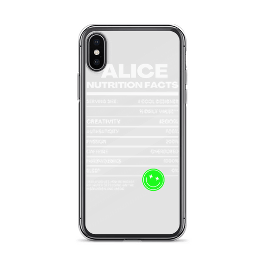 ALICE Nutrition Facts Personalized Phone Case