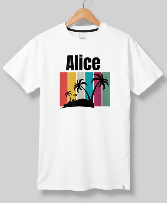 ALICE's Tropical Charm T-Shirt with Palm Design