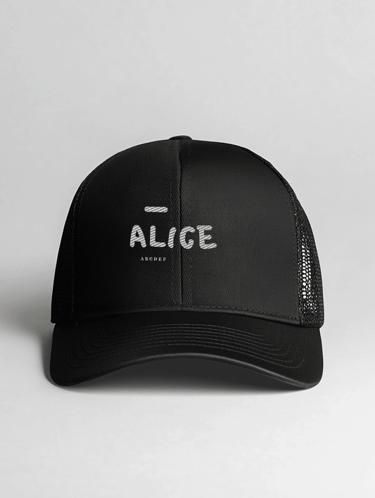 ALICE Personalized Black Cap - Chic Design