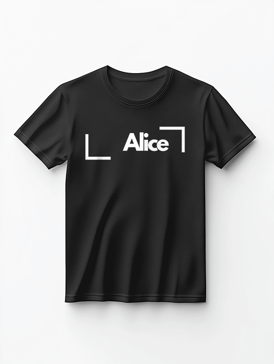 ALICE Personalized T-Shirt with Geometric Frames