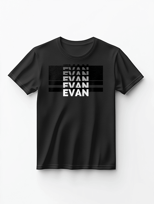 Custom EVAN Design Black T-Shirt: Personalized by EVAN