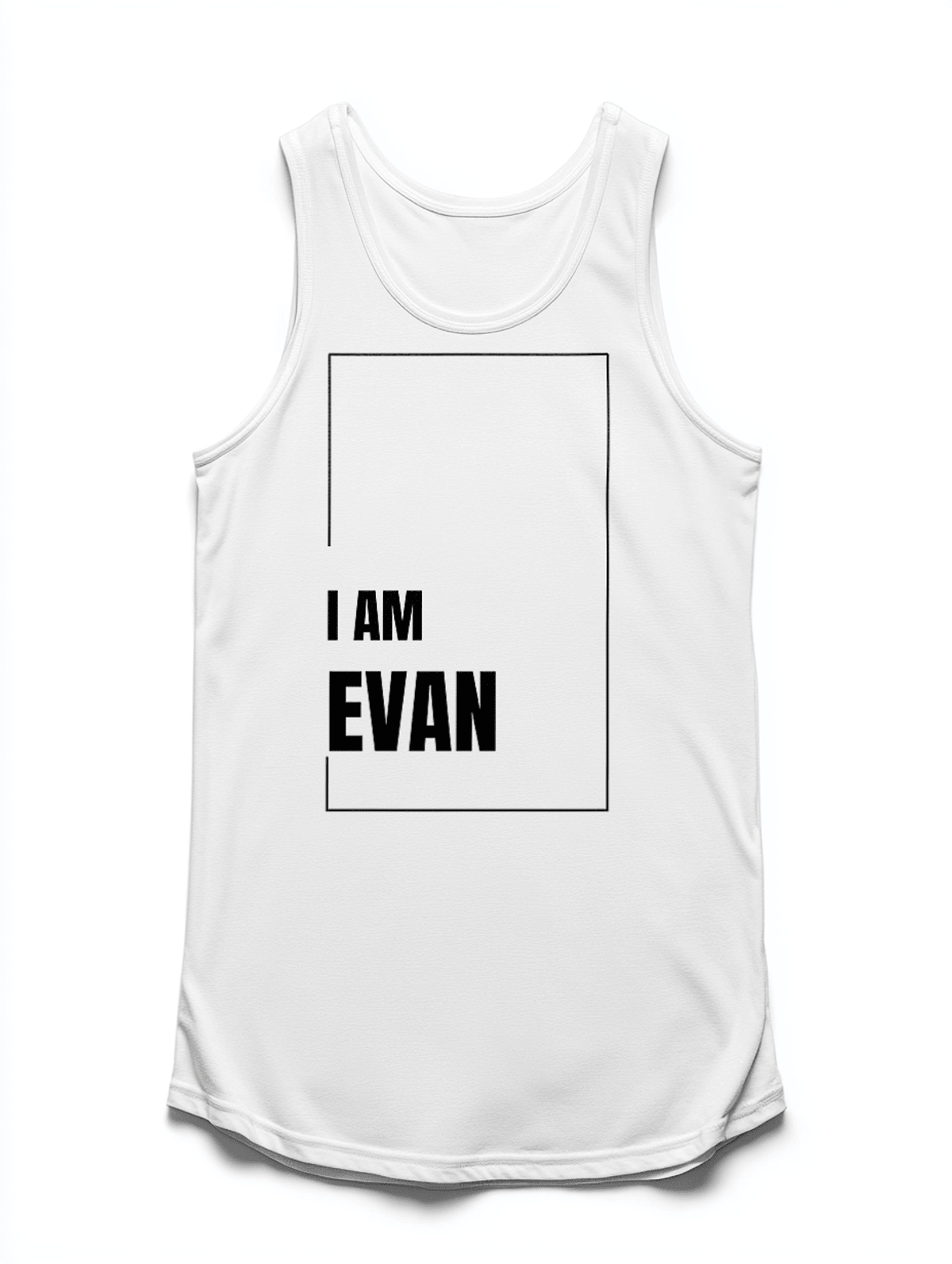 EVAN Personalized Tank Top: Minimalist Design