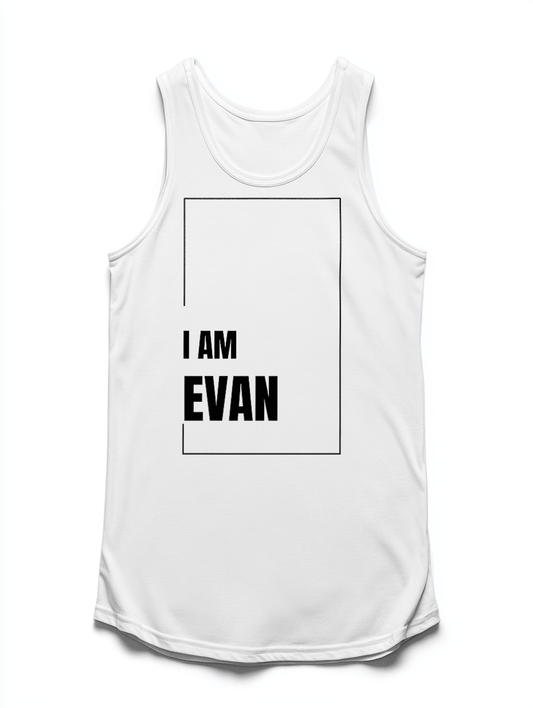 EVAN Personalized Tank Top: Minimalist Design