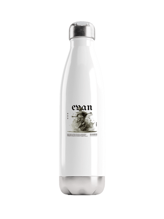 Personalized EVAN Artistic Watercolor Water Bottle - Premium Quality