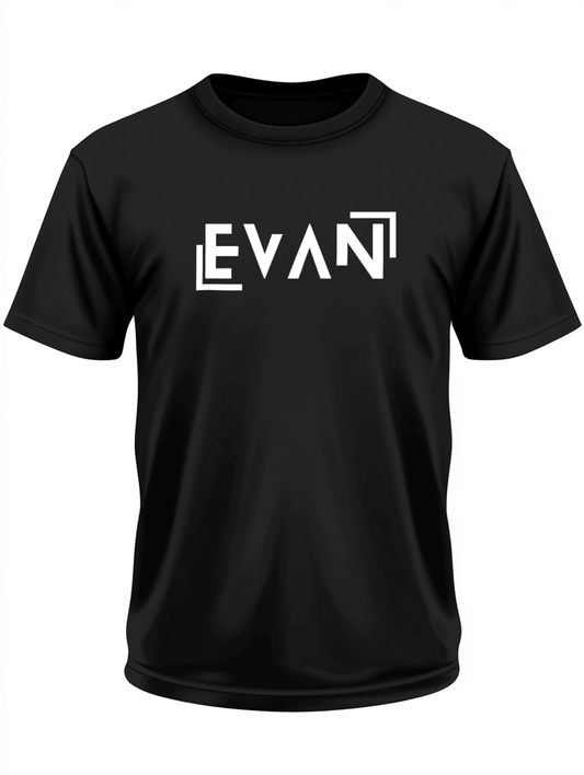 Custom EVAN EVAN Print Black T-Shirt - A Unique Statement Piece