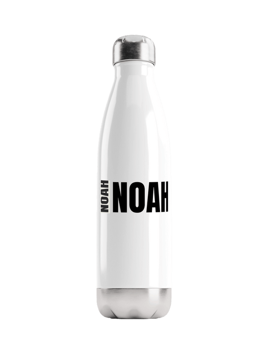 Personalized "NOAH" Water Bottle - Bold Typography Design