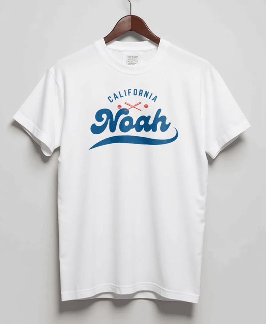 Personalized NOAH White T-Shirt: 'NOAH' & 'California' Design
