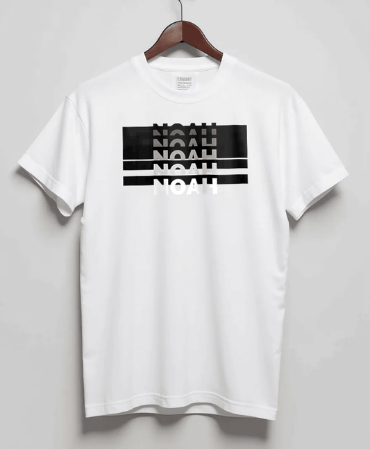 Custom Print T-Shirt with Modern Design Personalized with NOAH