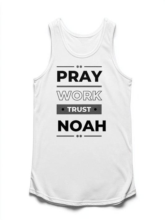 NOAH's 'Pray, Work, Trust' Personalized Tank Top