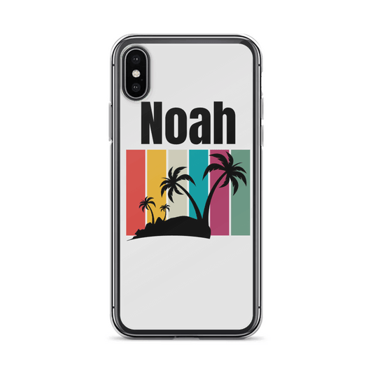NOAH" Personalized Phone Case with Retro Sunset Design for NOAH